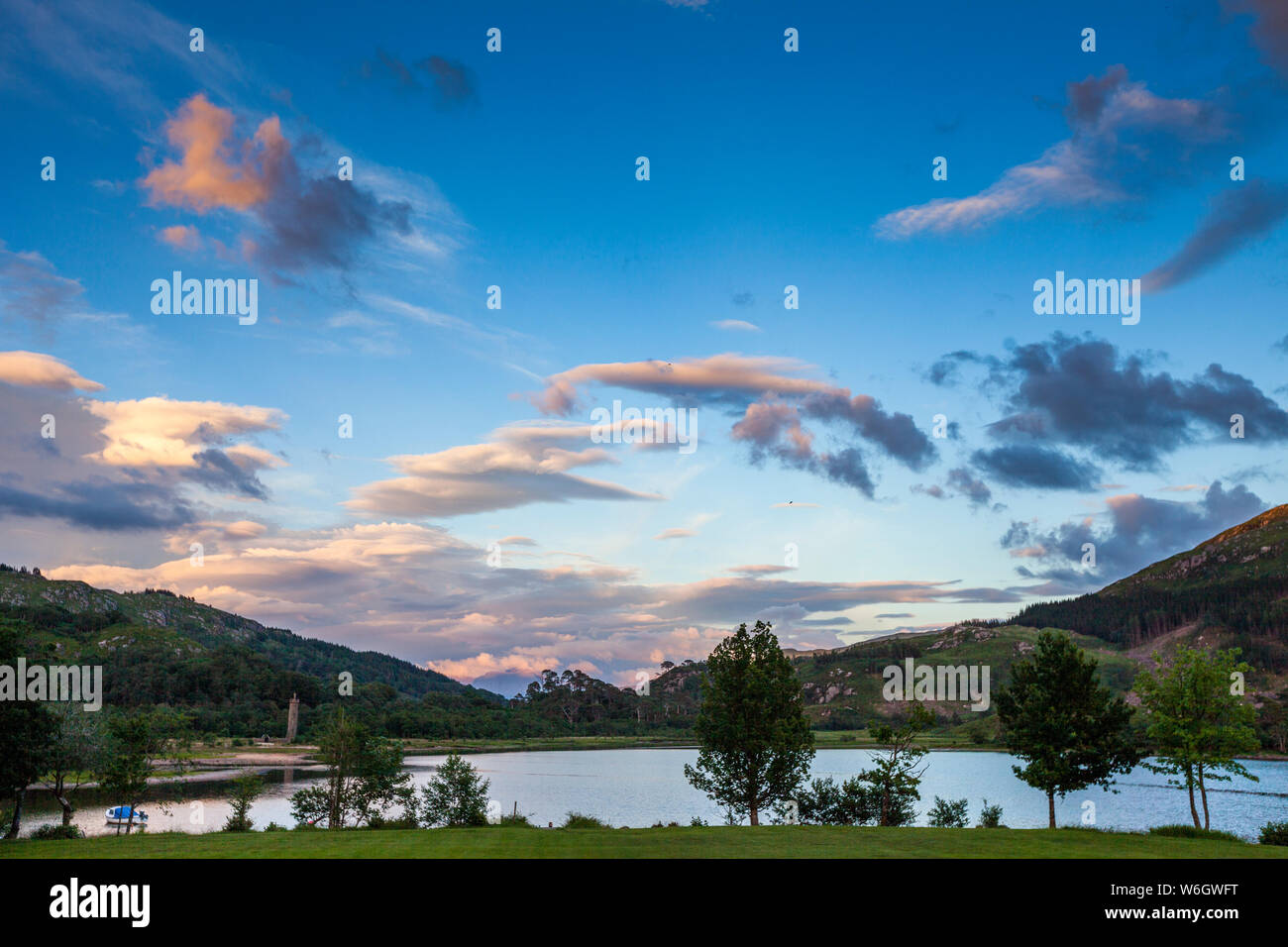 Loch Shiel near Glenfinnan, Scotland. In the background Mt. Nevis Stock Photo