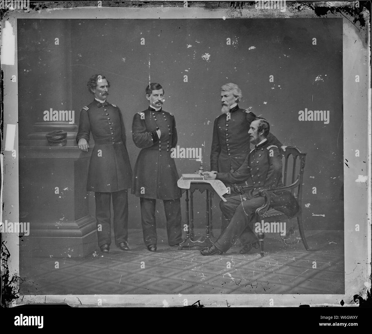 Gen george b mcclellan and group gen william t barry col clark