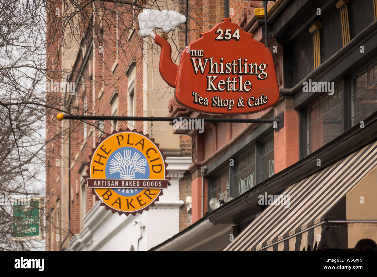 the Whistling Kettle tea shop and cafe Troy NY Stock Photo Alamy