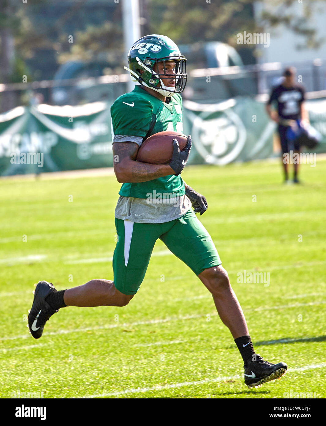 August 1, 2019, Florham Park, New Jersey, USA: New York Jets running back Trenton  Cannon (40) during training camp at the Atlantic Health Jets Training  Center, Florham Park, New Jersey. Duncan Williams/CSM