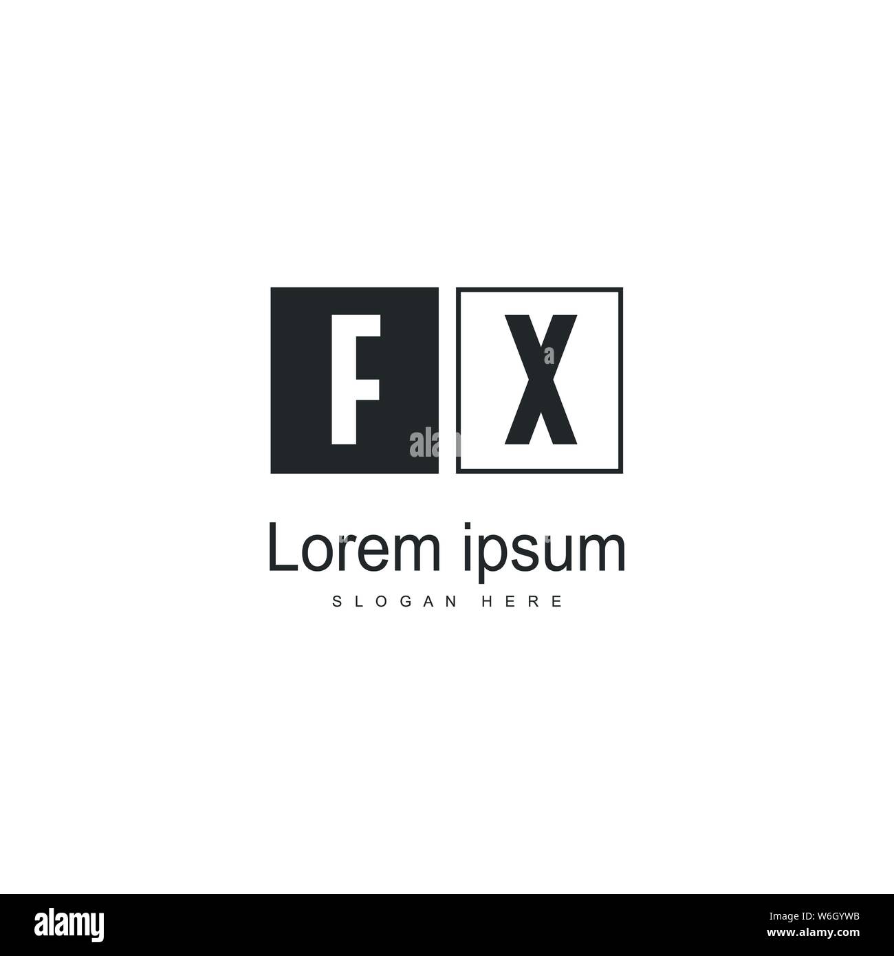 Fx modern leter logo design with black and white Vector Image