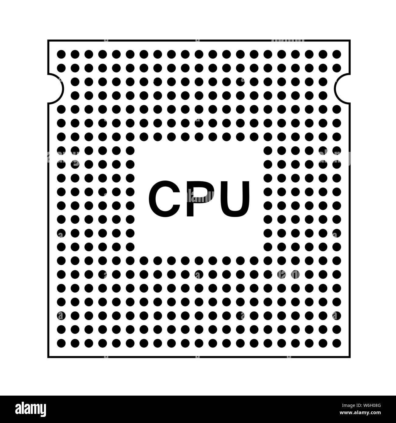 CPU Icon. Outline Simple Design With Editable Stroke. Vector Illustration. Stock Vector