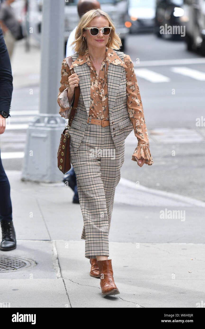 Diane Kruger exits the Build Studio on July 18, 2019 in New York City. Stock Photo