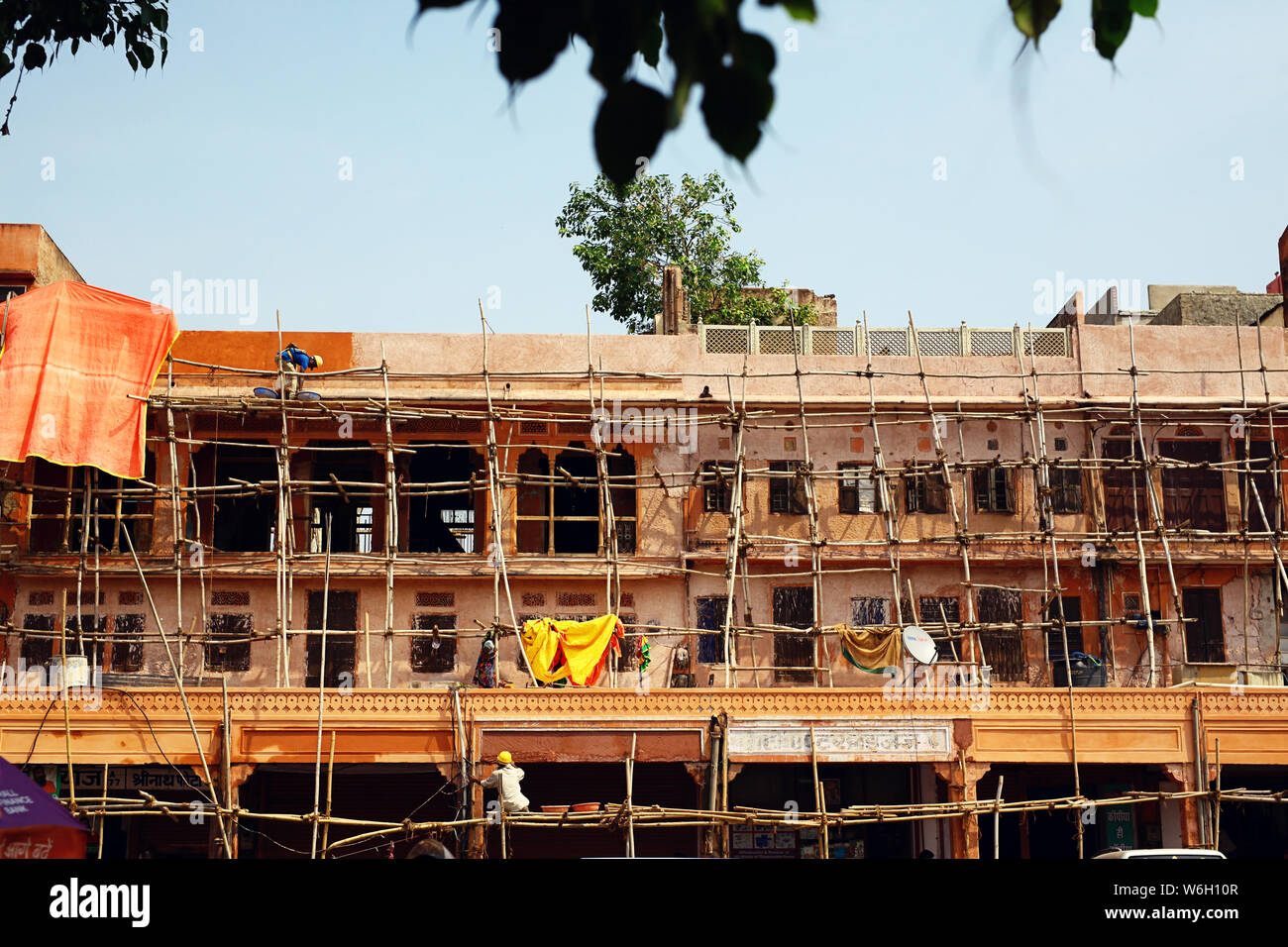 Workers working on building construction in India. Stock Photo