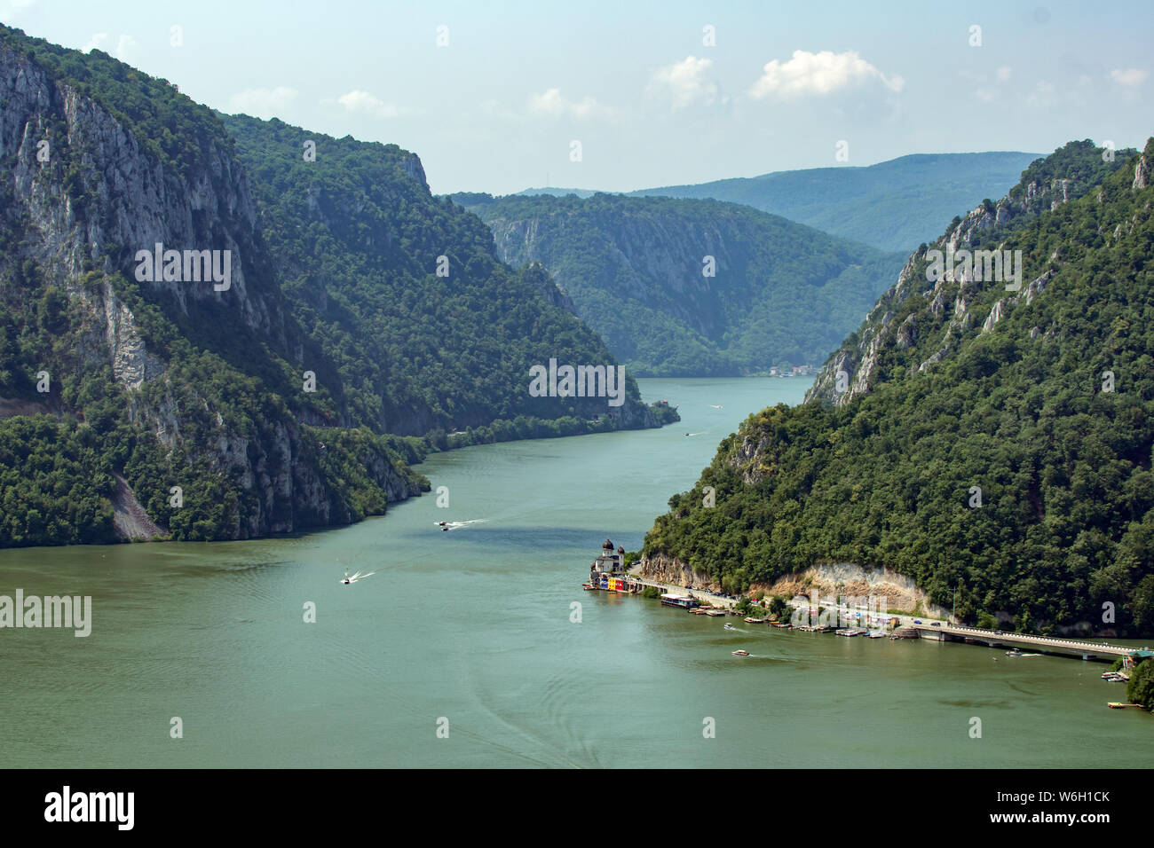 Iron Gates Gorge, Danube River, Serbia Stock Photo
