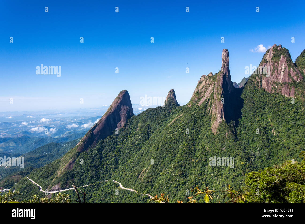 Beautiful landscape of mountains with Finger's God highlighted Stock Photo