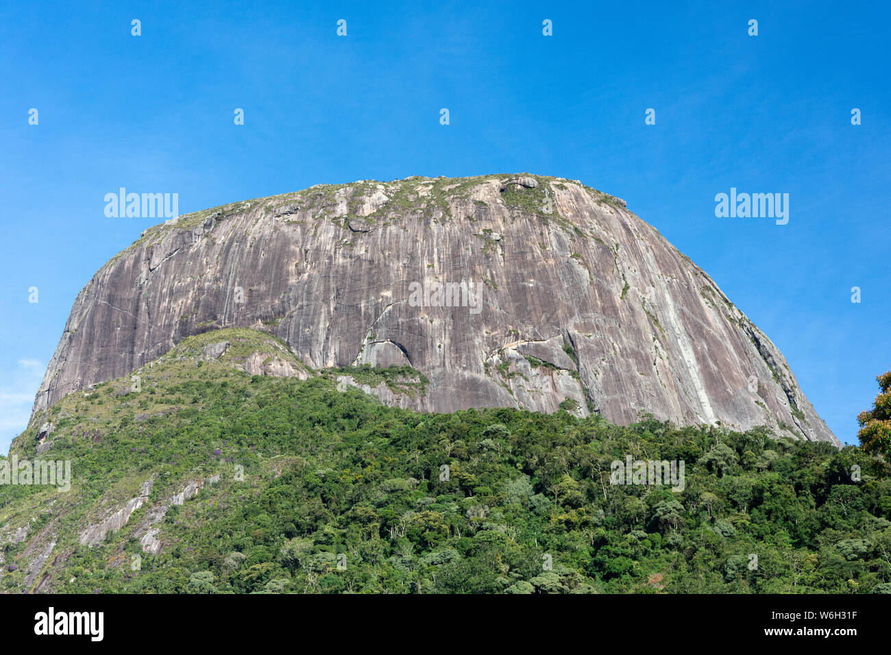 Beautiful landscape of Tres Picos Mountais, set on Atlantic Rainforest Stock Photo