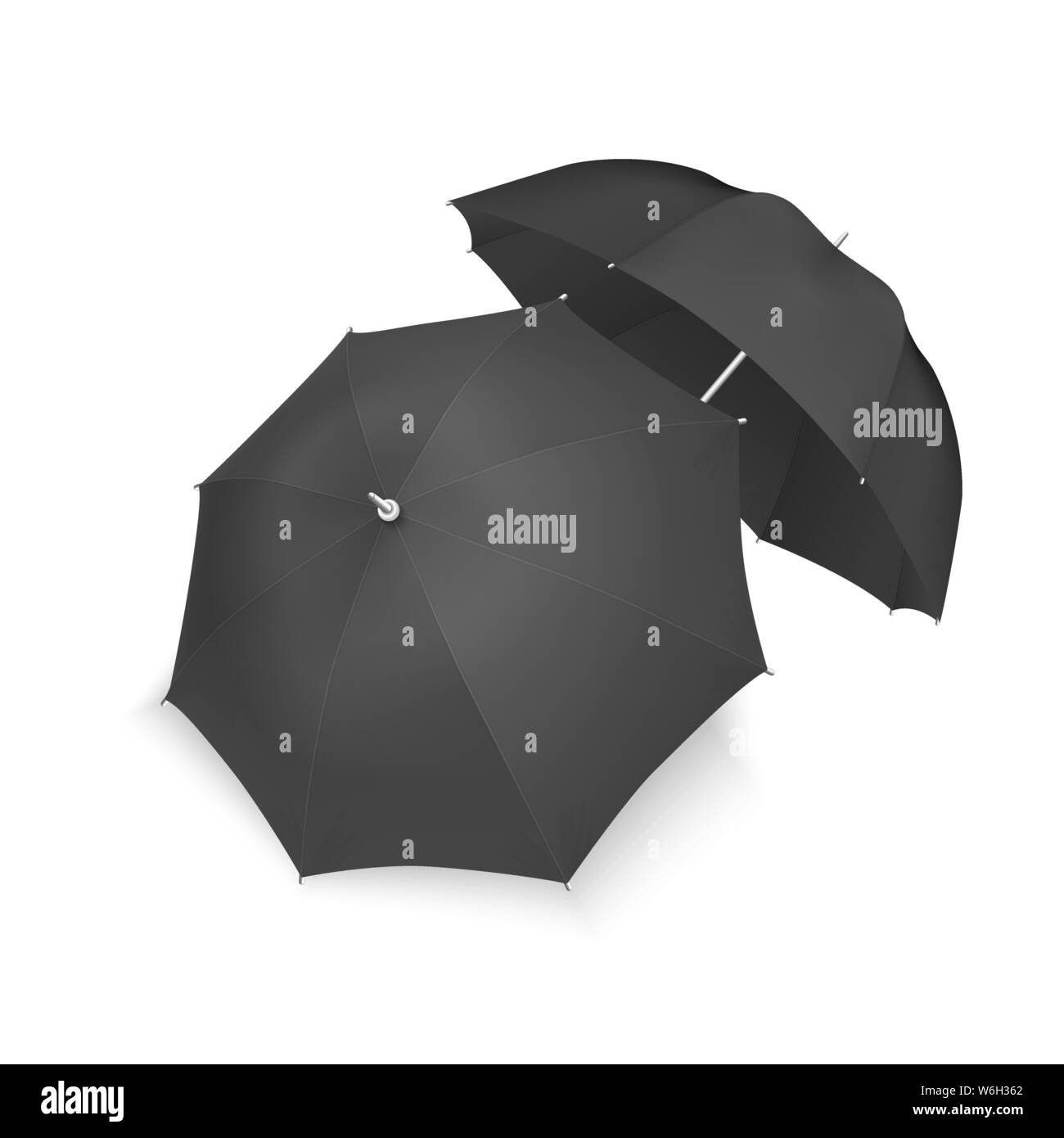 Vector 23d Realistic Render Black Blank Umbrella Icon Set Closeup In Blank Umbrella Template