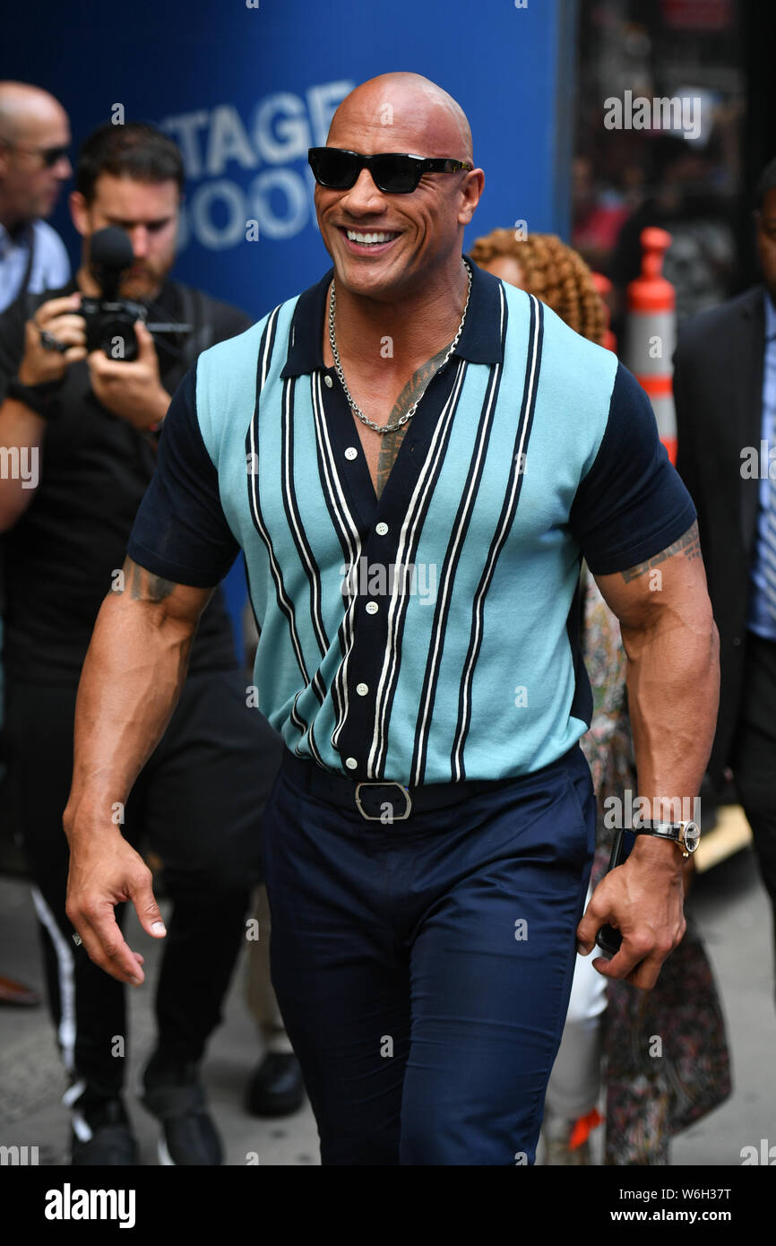 'Good Morning America' TV show, New York, USA - 31 Jul 2019 - Dwayne Johnson Stock Photo