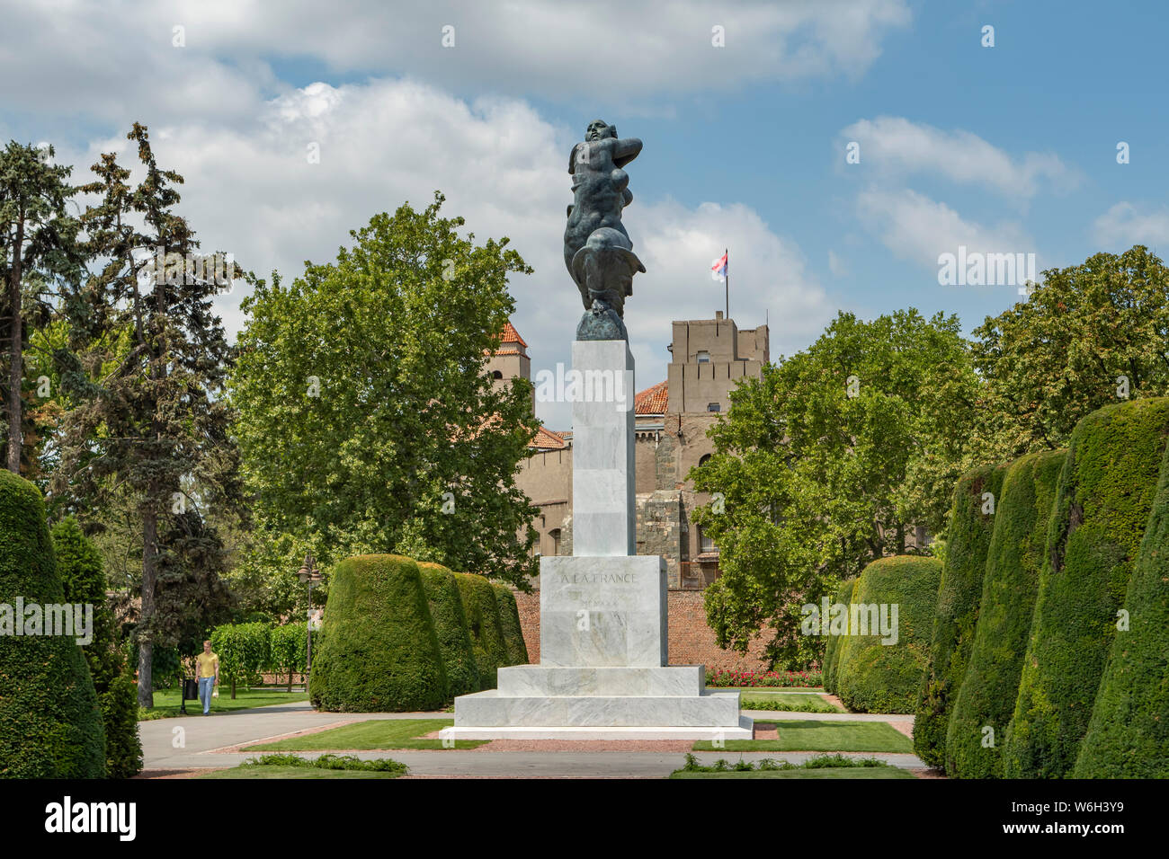 Monument of Gratitude to France, Kalemegdan Park, Belgrade, Serbia Stock Photo