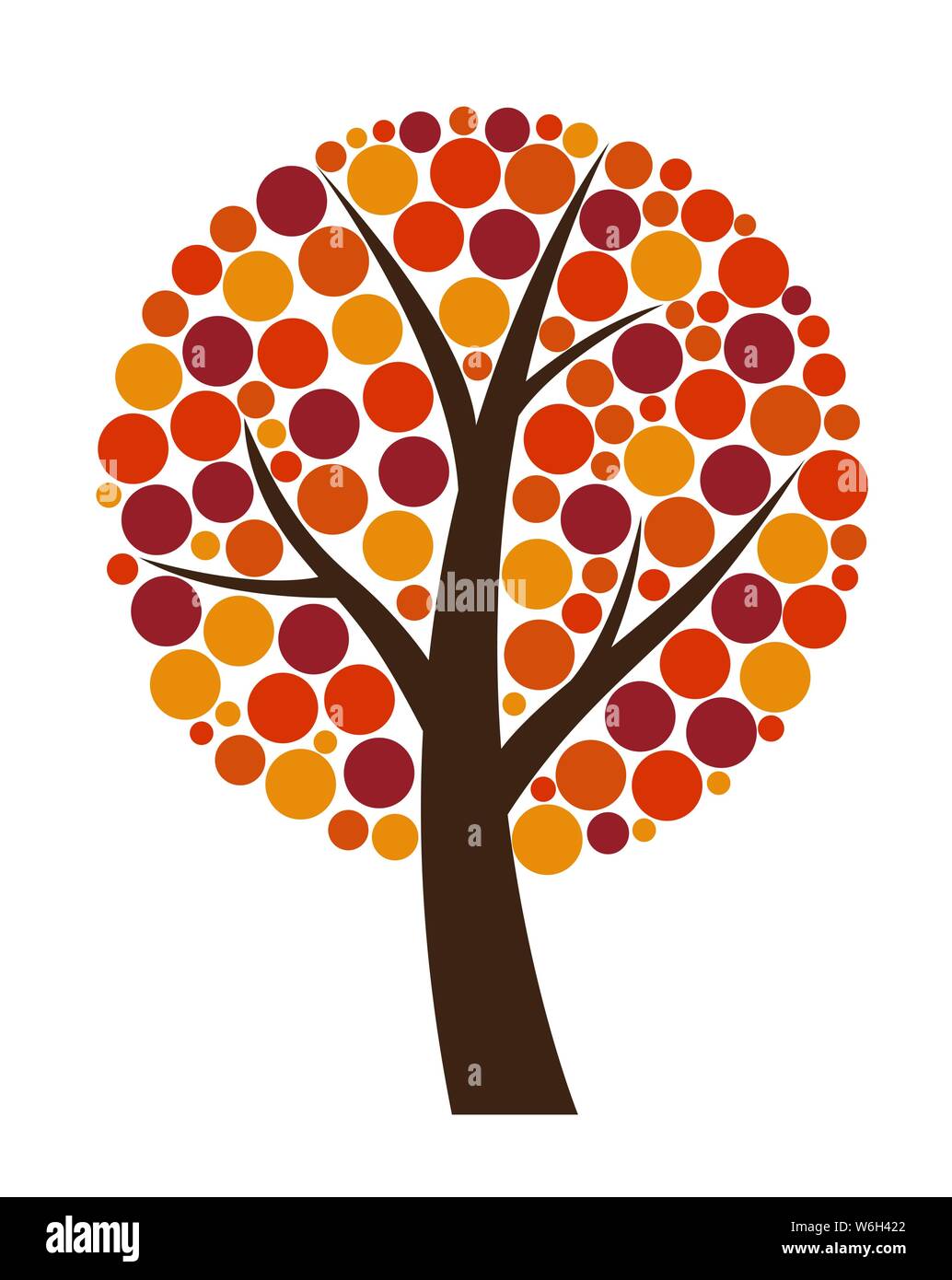 Abstract Vector Autumn Tree Illustration Stock Vector