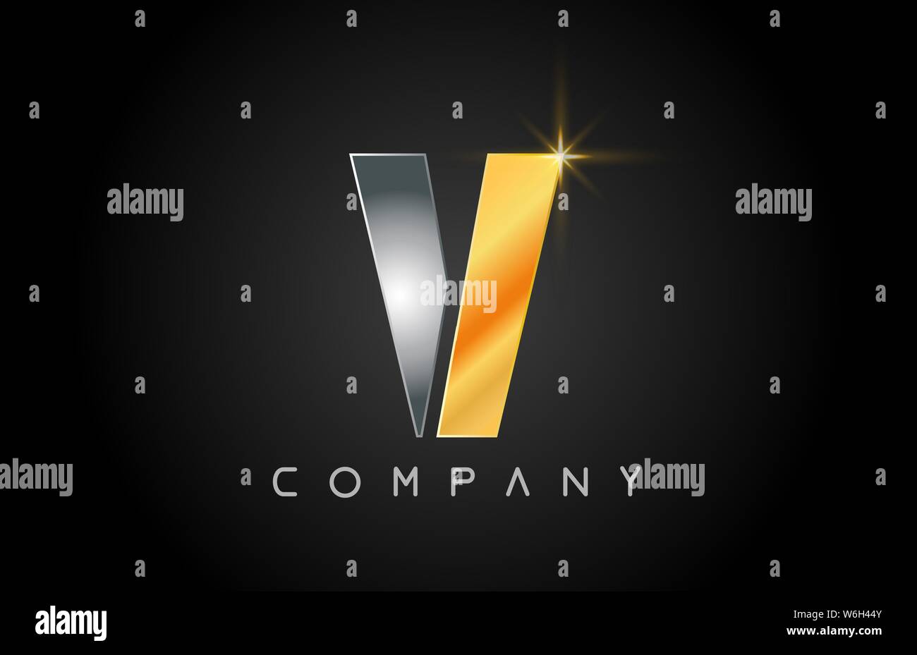 gold alphabet letter V logo design suitable for a company or business ...