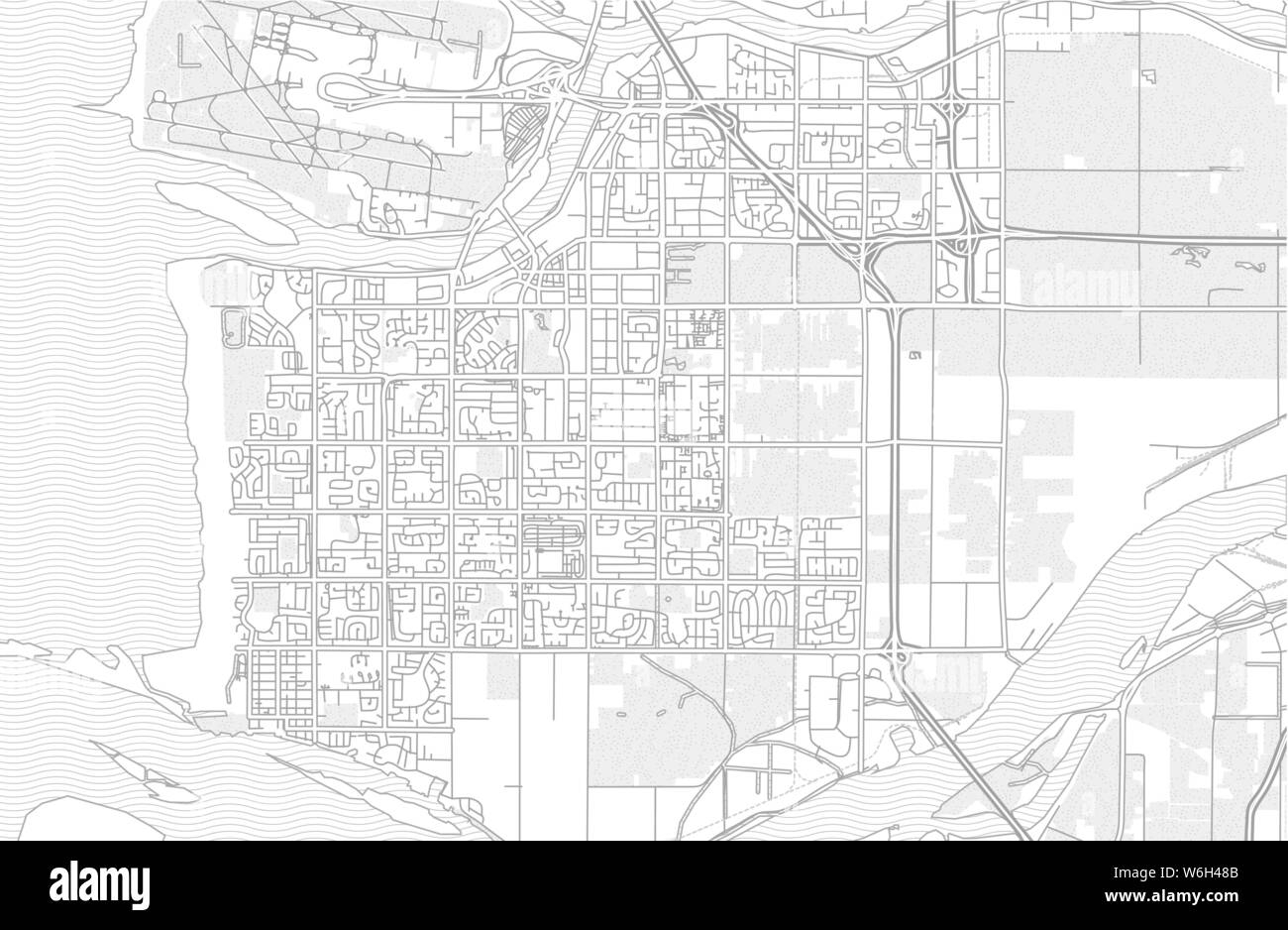 Richmond, British Columbia, Canada, bright outlined vector map with