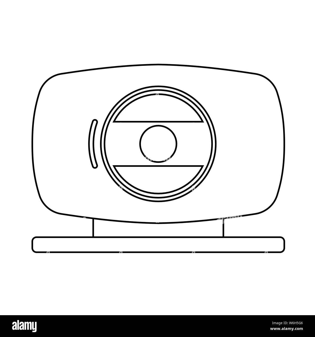 Webcam Icon. Outline Simple Design With Editable Stroke. Vector Illustration. Stock Vector