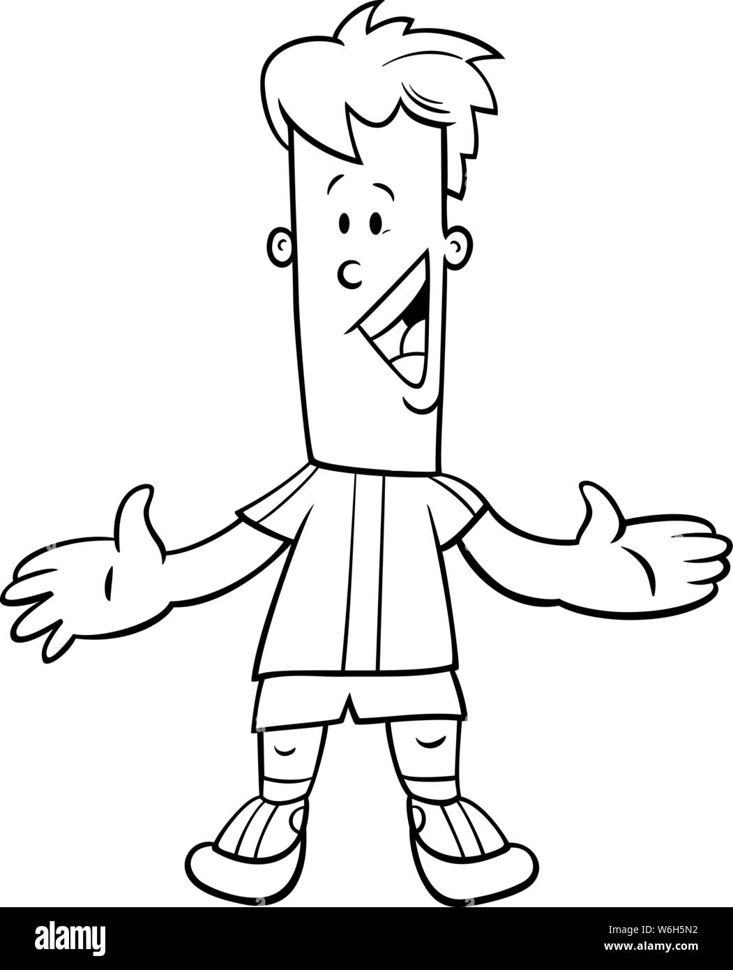 Cartoon teen boy Black and White Stock Photos & Images - Alamy