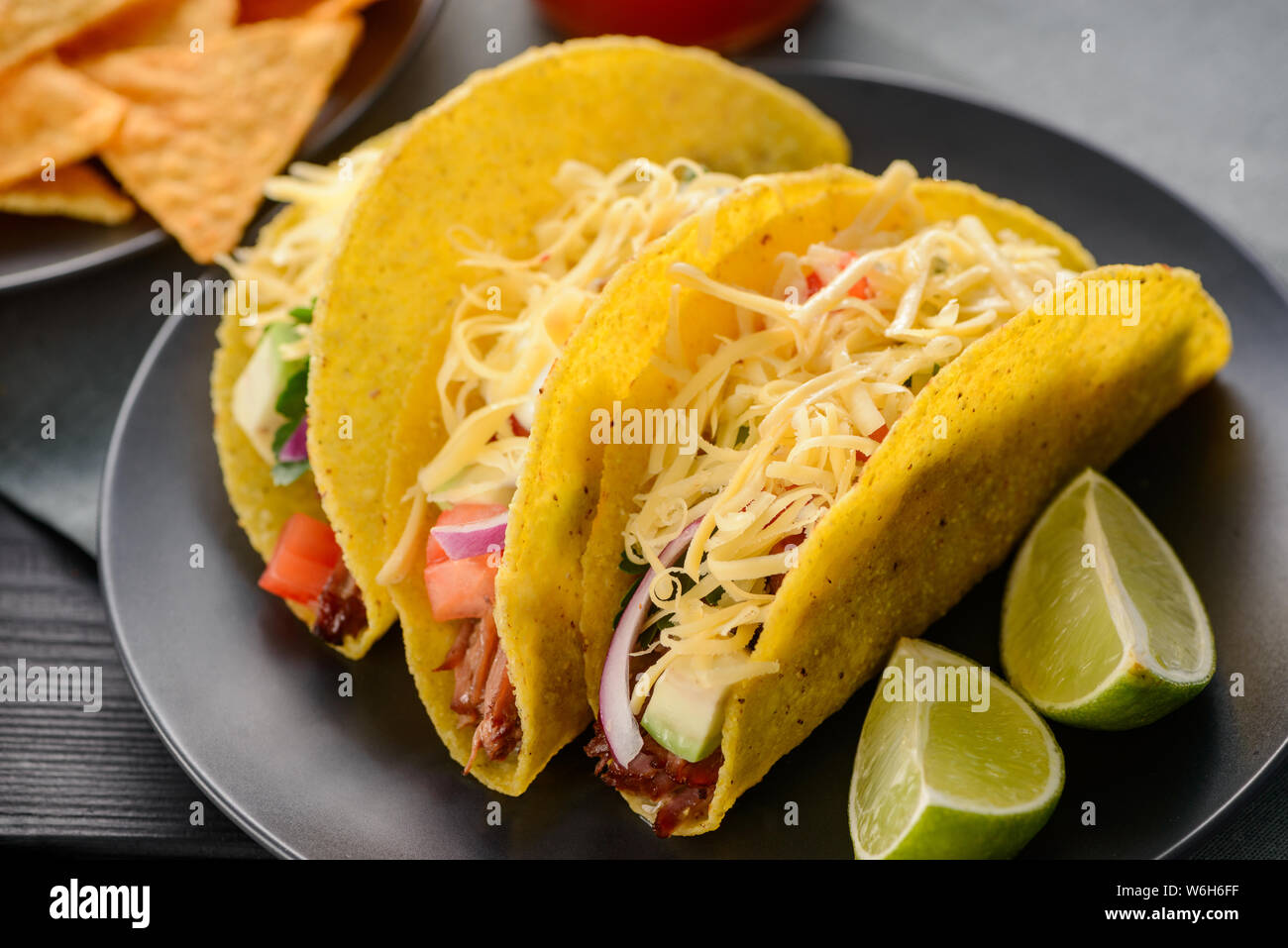 Amazing hardshell tacos Stock Photo Alamy
