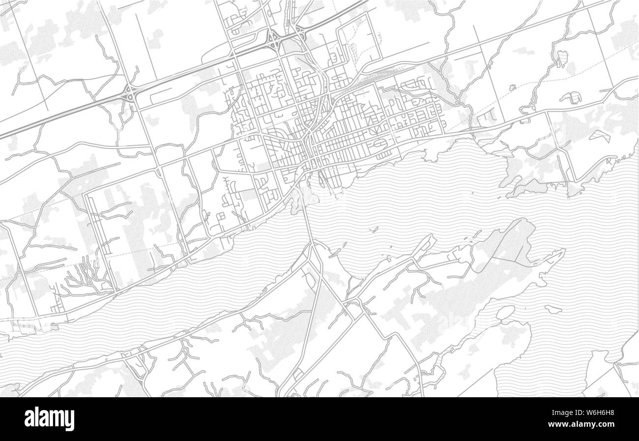 Belleville, Ontario, Canada, bright outlined vector map with bigger and