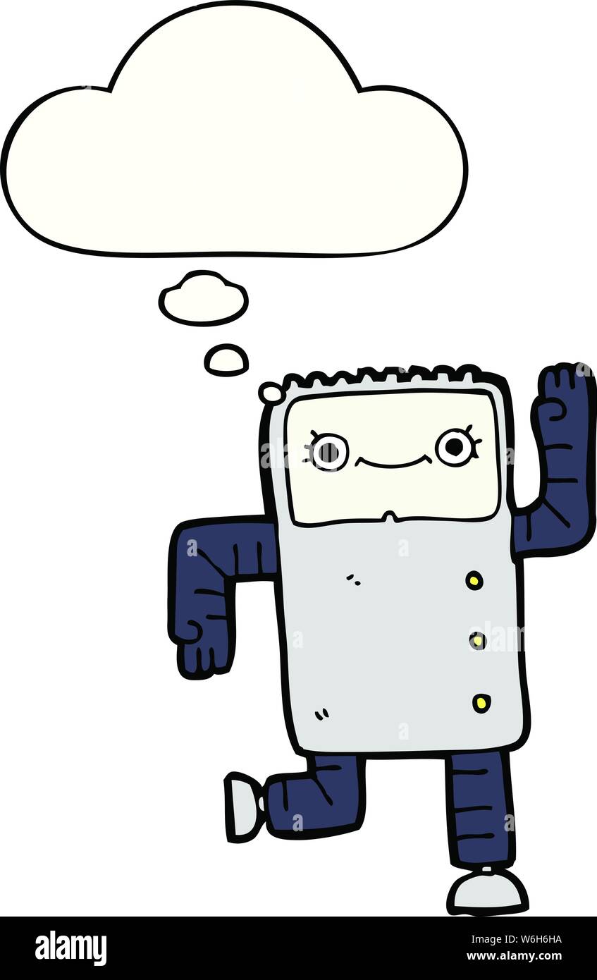 cartoon robot with thought bubble Stock Vector Image & Art - Alamy