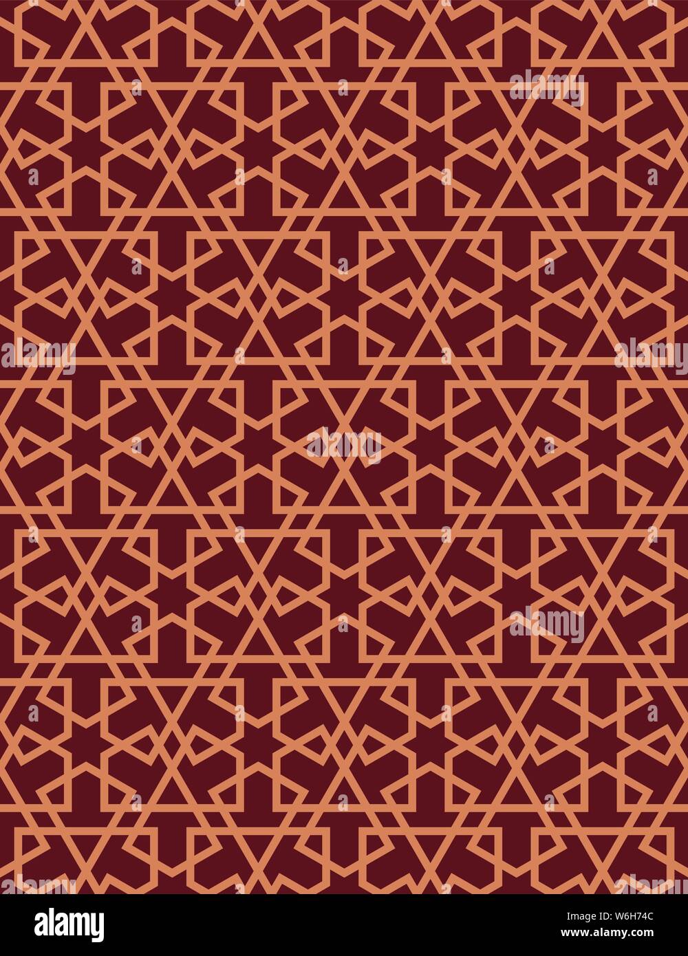 Background with seamless pattern in islamic style. Eastern geometric ornament. Arabic seamless pattern. Stock Vector