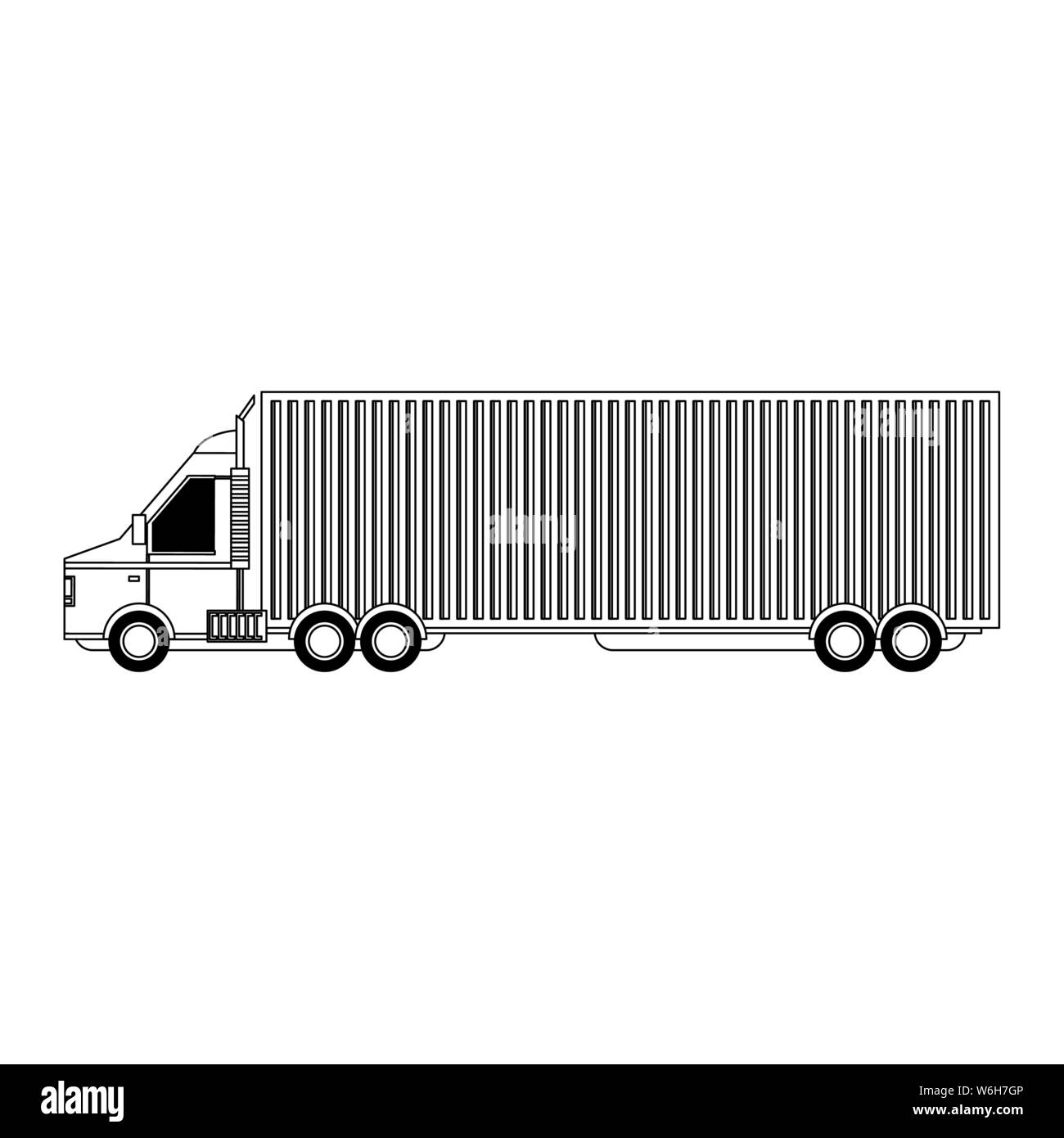 images Delivery Truck Cartoon Black And White alamy