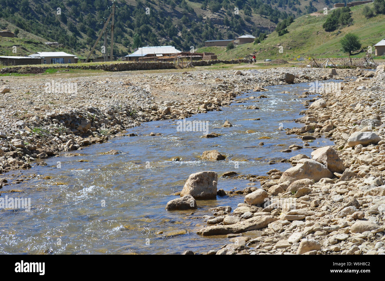 A remote village in the Hissar mountains, Pamir-Alay range ...