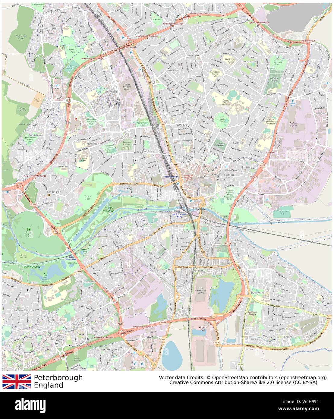 Street Map Of Peterborough Peterborough Map High Resolution Stock Photography And Images - Alamy