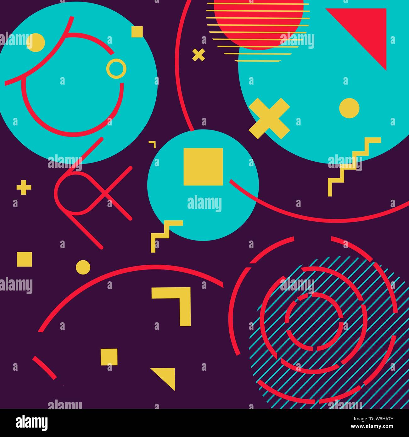 trendy geometric shapes memphis hipster background vector Stock Vector ...