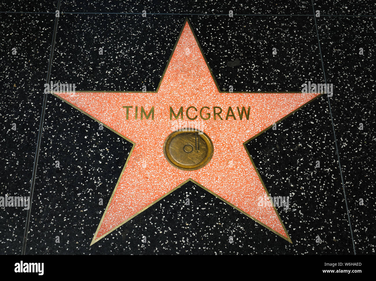 Celebrity Star on the Hollywood Walk of Fame Stock Photo