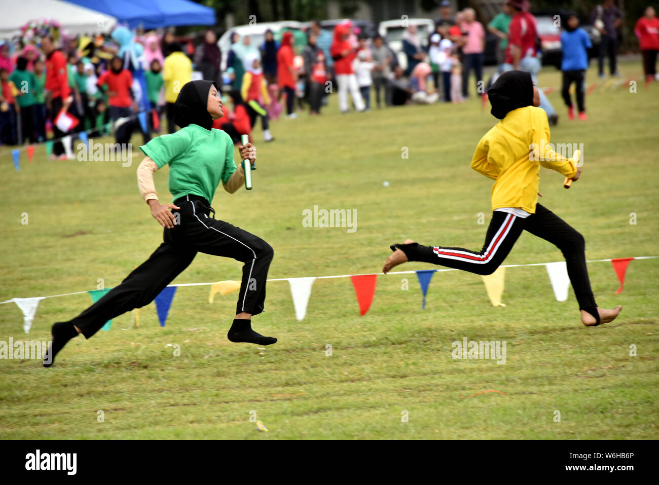 PEKAN, PAHANG - 17 February  2019 Annual elementary school sports days before school close for semester break. Stock Photo