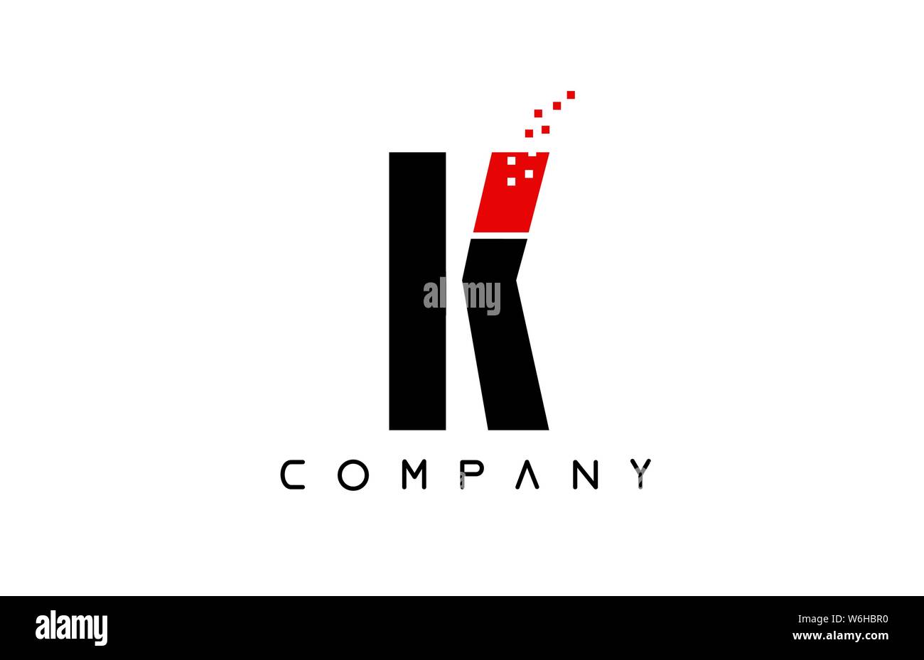 red black alphabet letter K logo design suitable for a company or ...