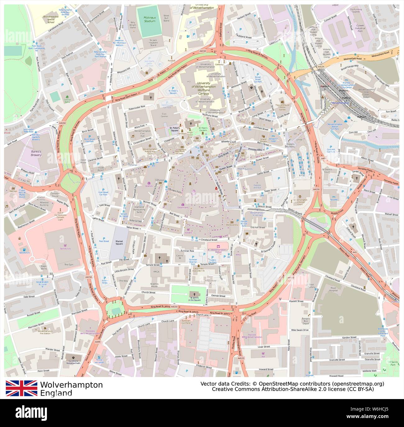 Map Of Wolverhampton High Resolution Stock Photography and Images - Alamy