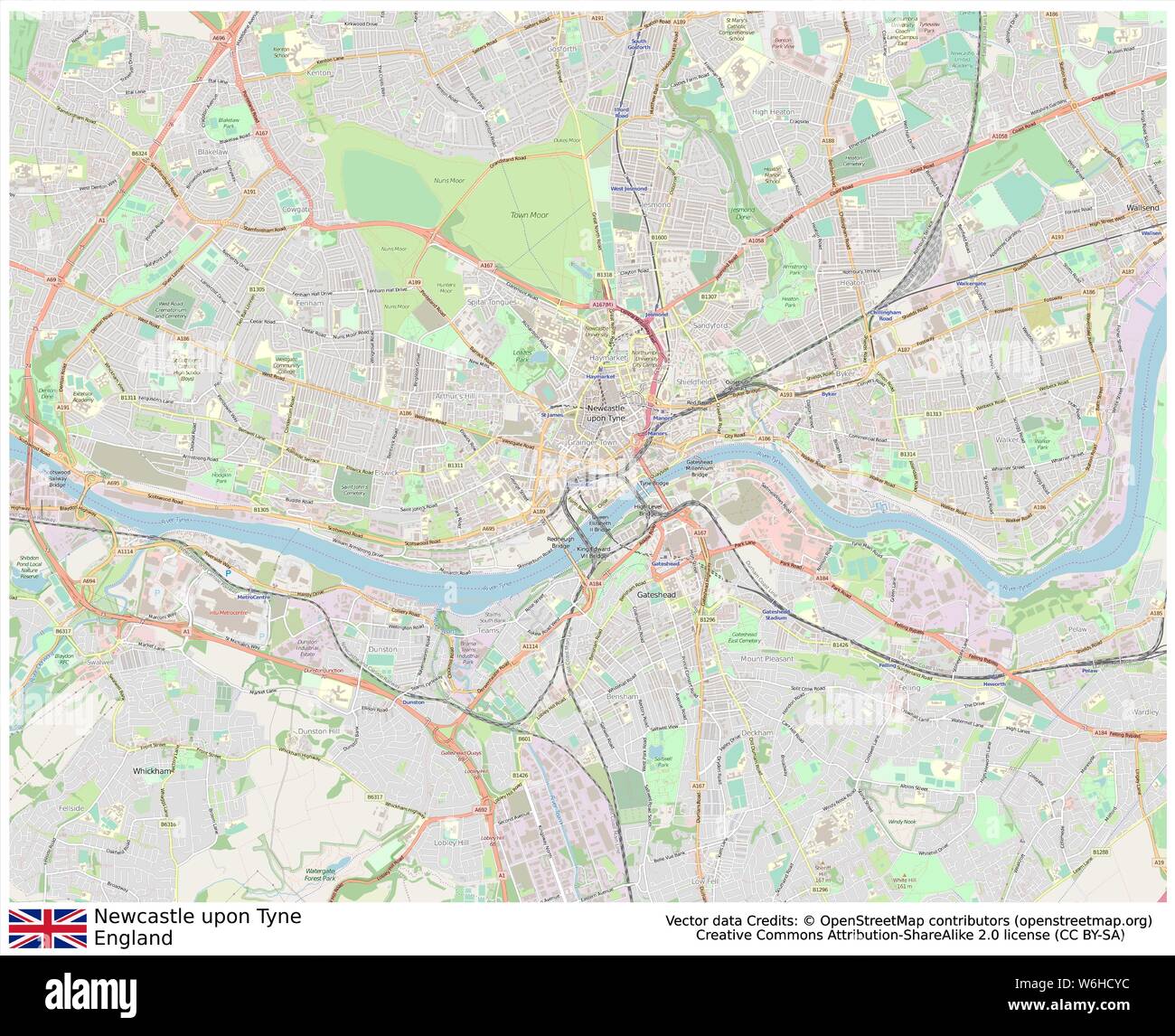 Newcastle England Map High Resolution Stock Photography and Images Alamy