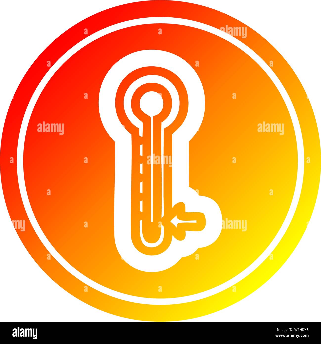 low temperature circular icon with warm gradient finish Stock Vector ...