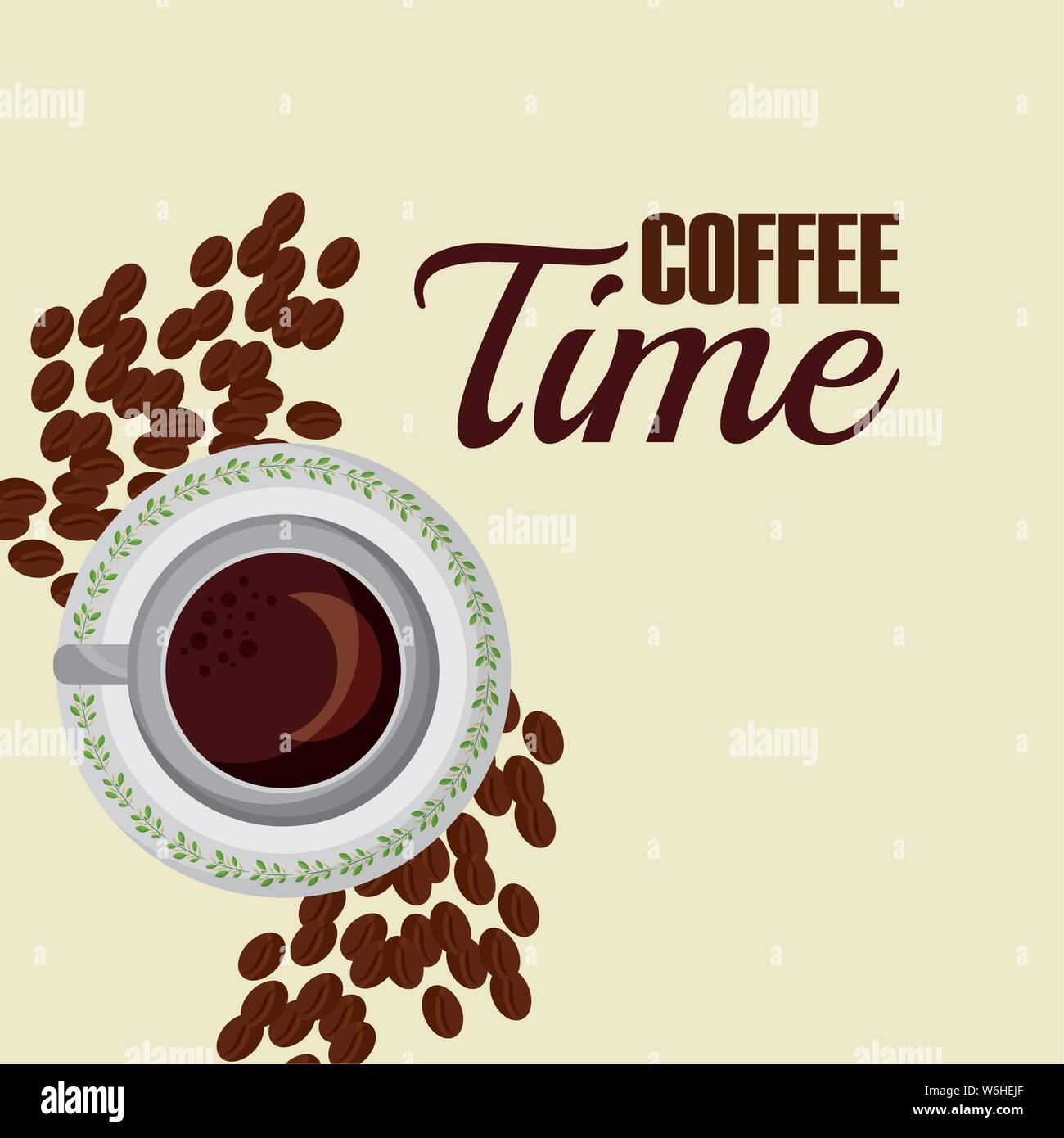 Coffee cup and beans vector design Stock Vector Image & Art - Alamy