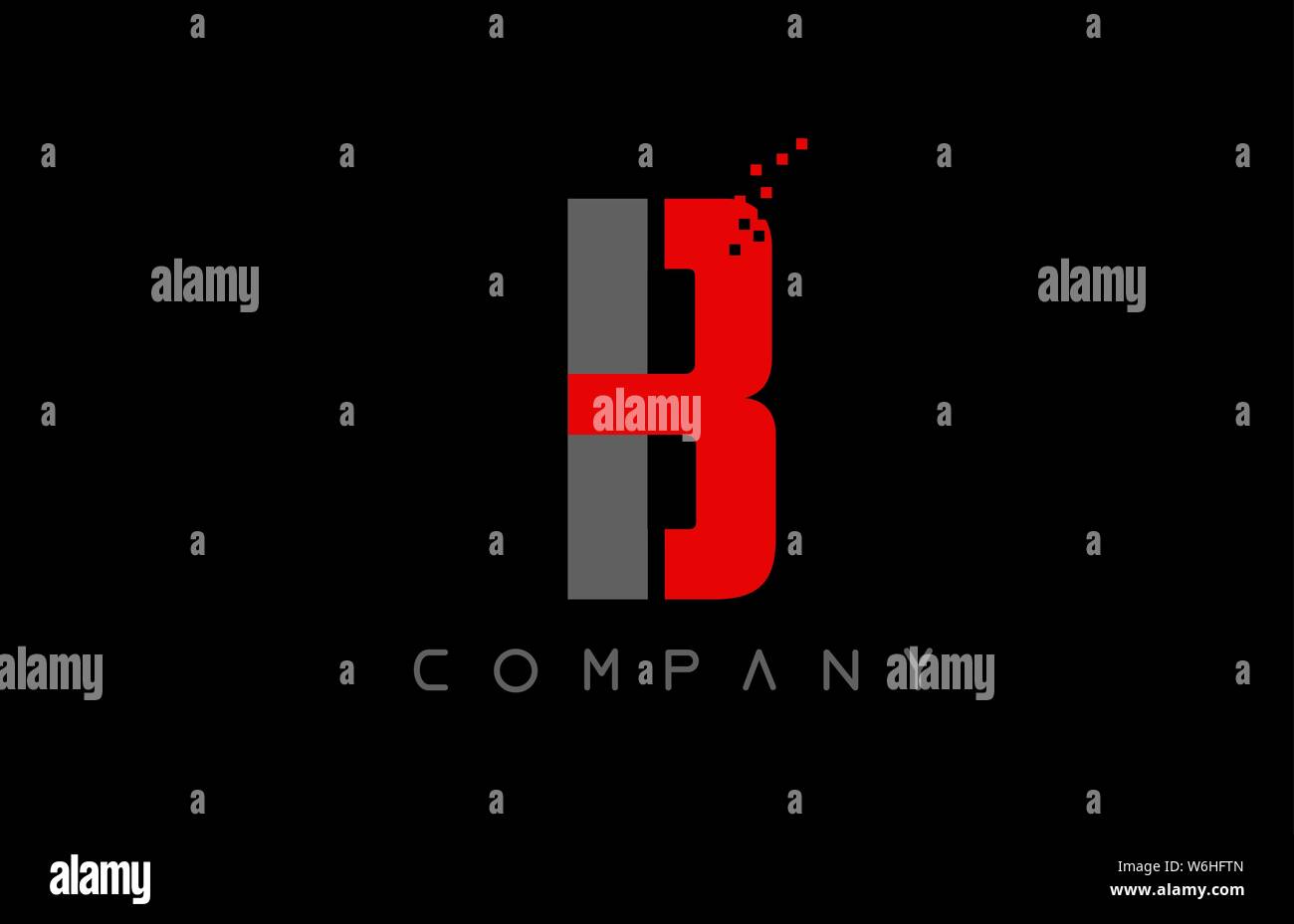 red black alphabet letter B logo design suitable for a company or ...