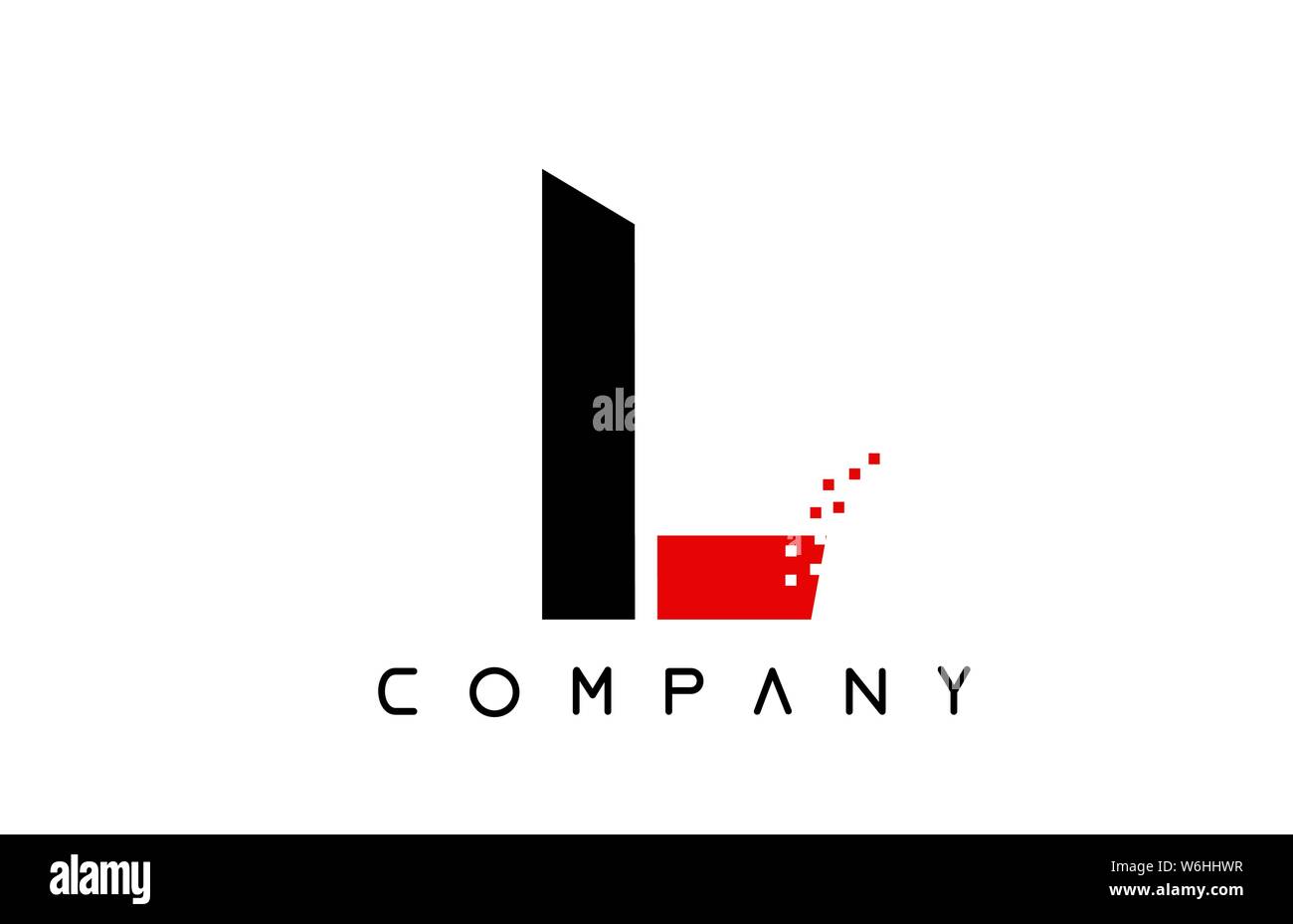 red black alphabet letter L logo design suitable for a company or ...