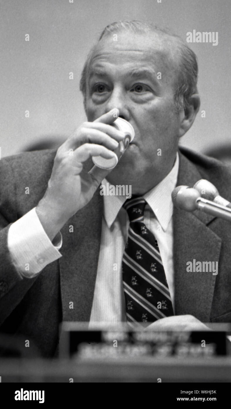 Washington DC, USA, February 9, 1984 Secretary of State George Shultz ...