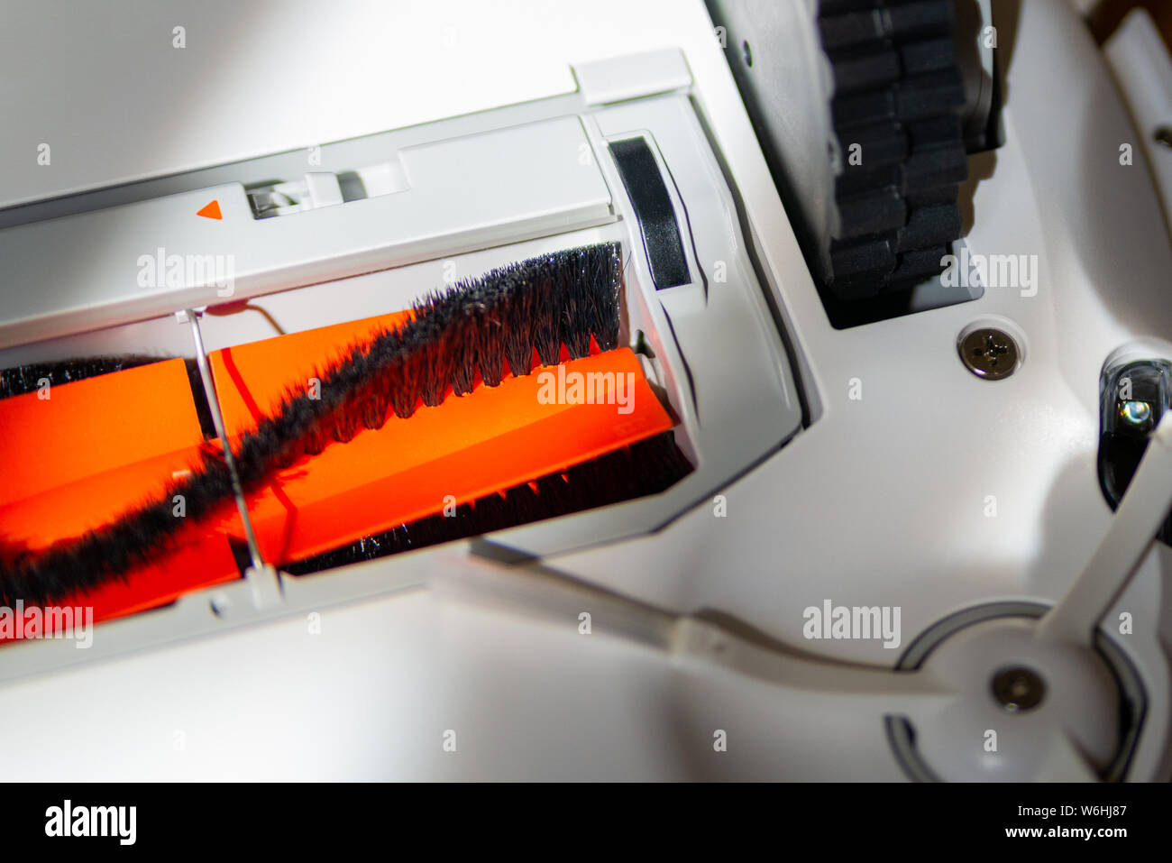 Robot vacuum cleaner technical details. View from below. Brushes