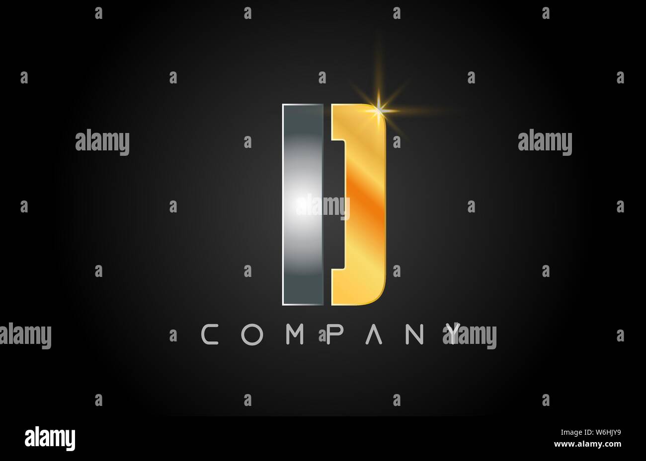 gold alphabet letter D logo design suitable for a company or business ...