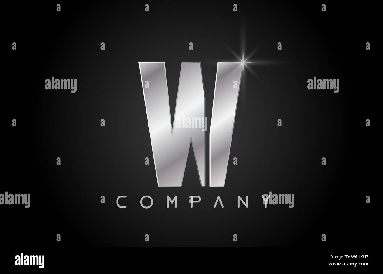 silver alphabet letter W logo design suitable for a company or business ...