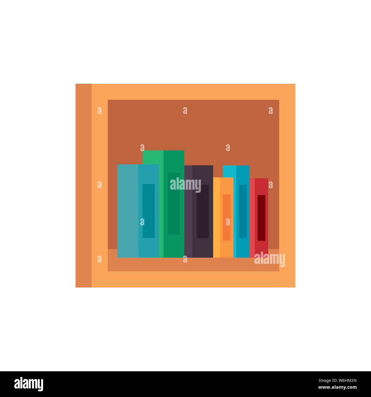 shelf wooden with pile text books library icons Stock Vector Image ...