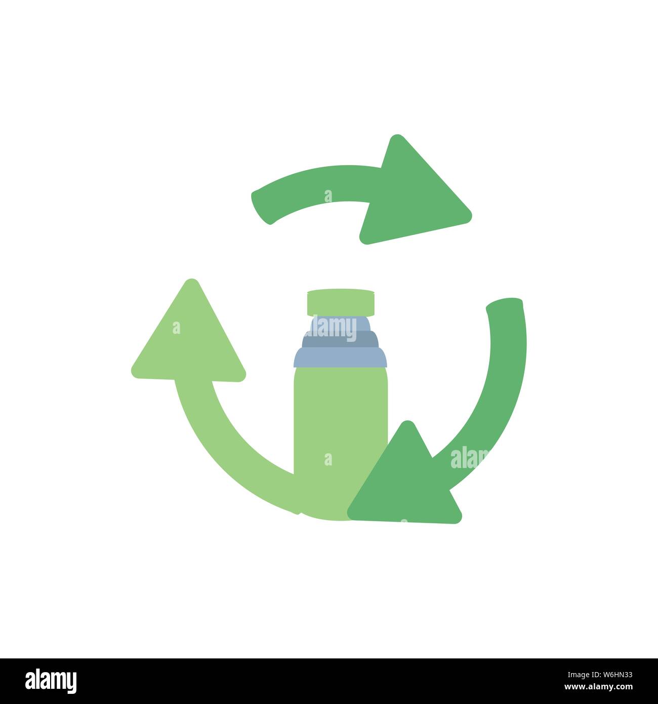 recycling arrows with bottle beverage vector illustration design Stock ...