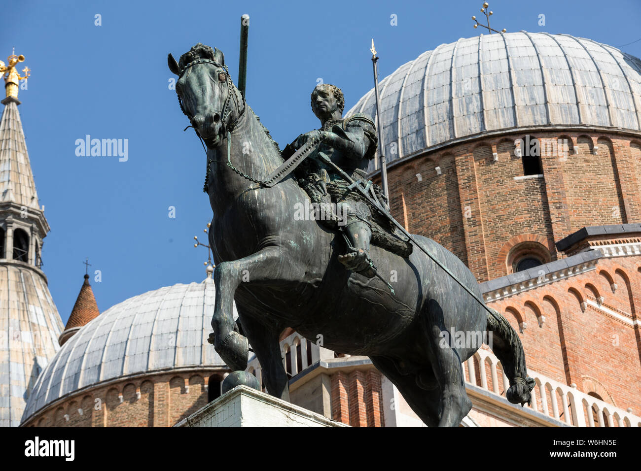 Equestrian statue of Gattamelata in Padua, Italy Stock Photo
