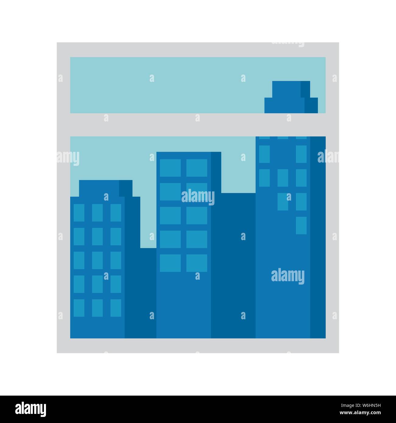 window with cityscape view scene Stock Vector Image & Art Alamy