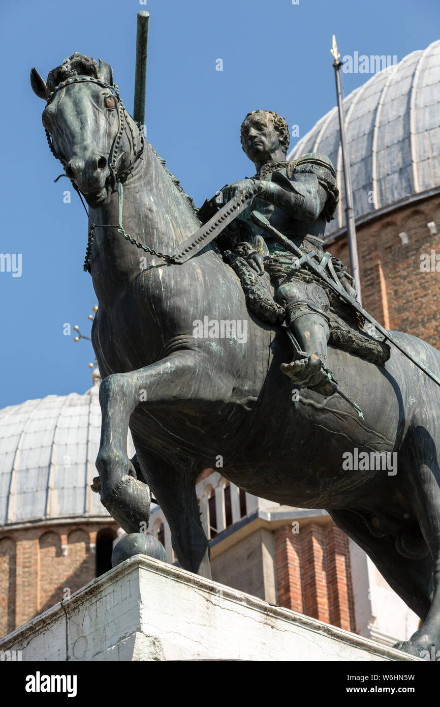 Equestrian statue of Gattamelata in Padua, Italy Stock Photo