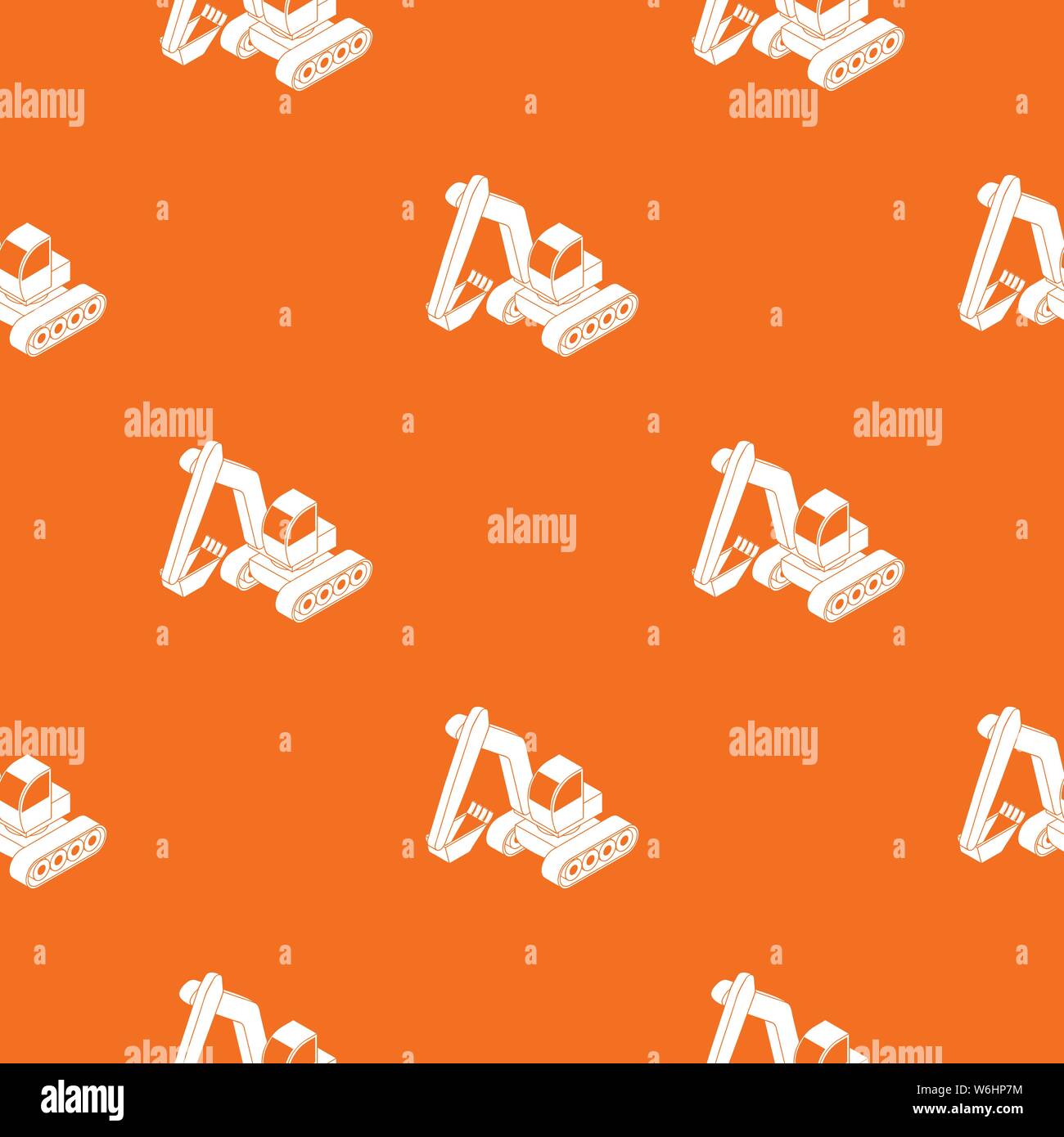 Excavator pattern vector orange Stock Vector Image & Art - Alamy