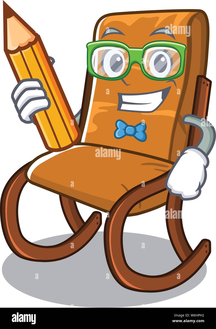 Student rocking chair isolated in the character Stock Vector Image ...
