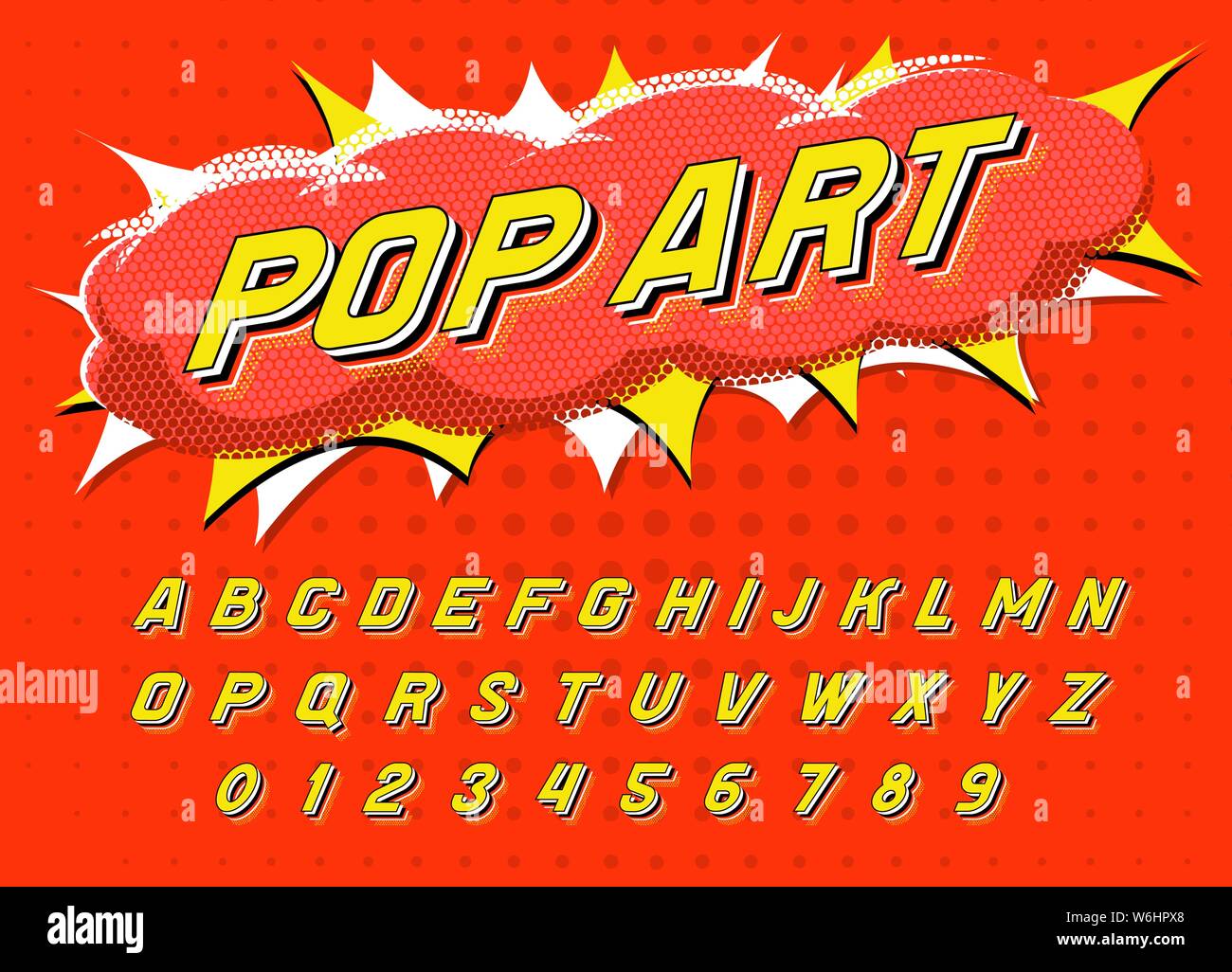 Pop art font for posters. Comic retro game alphabet. Vintage Futuristic 80  s typeface, editable and layered. Vector modern chrome letters in disco  Stock Vector Image & Art - Alamy