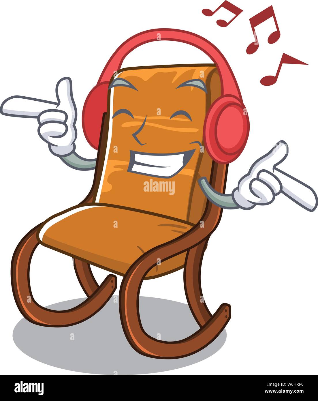 Listening music rocking chair in the cartoon shape Stock Vector Image ...