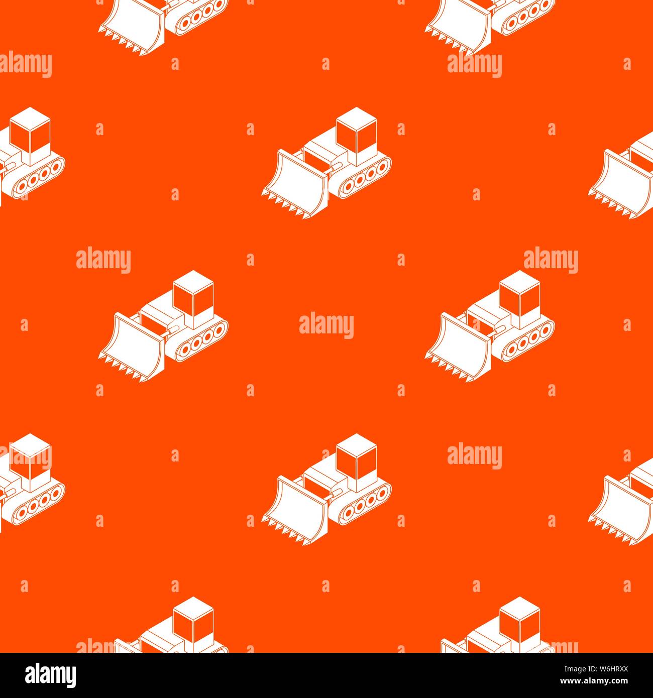 Bulldozer pattern vector orange Stock Vector